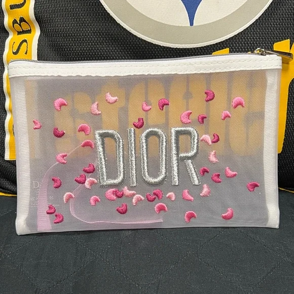 Dior Pink and Silver Cosmetic Pouch Set - Picture 5 of 5